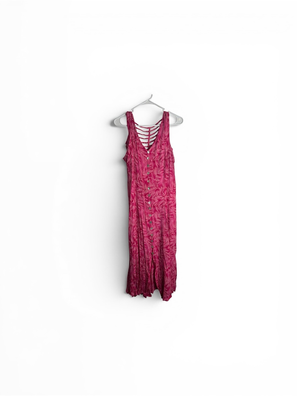 Vintage Dress Barn Women’s 16 Sleeveless Rayon Midi Dress‎ Floral Tropical 5249
